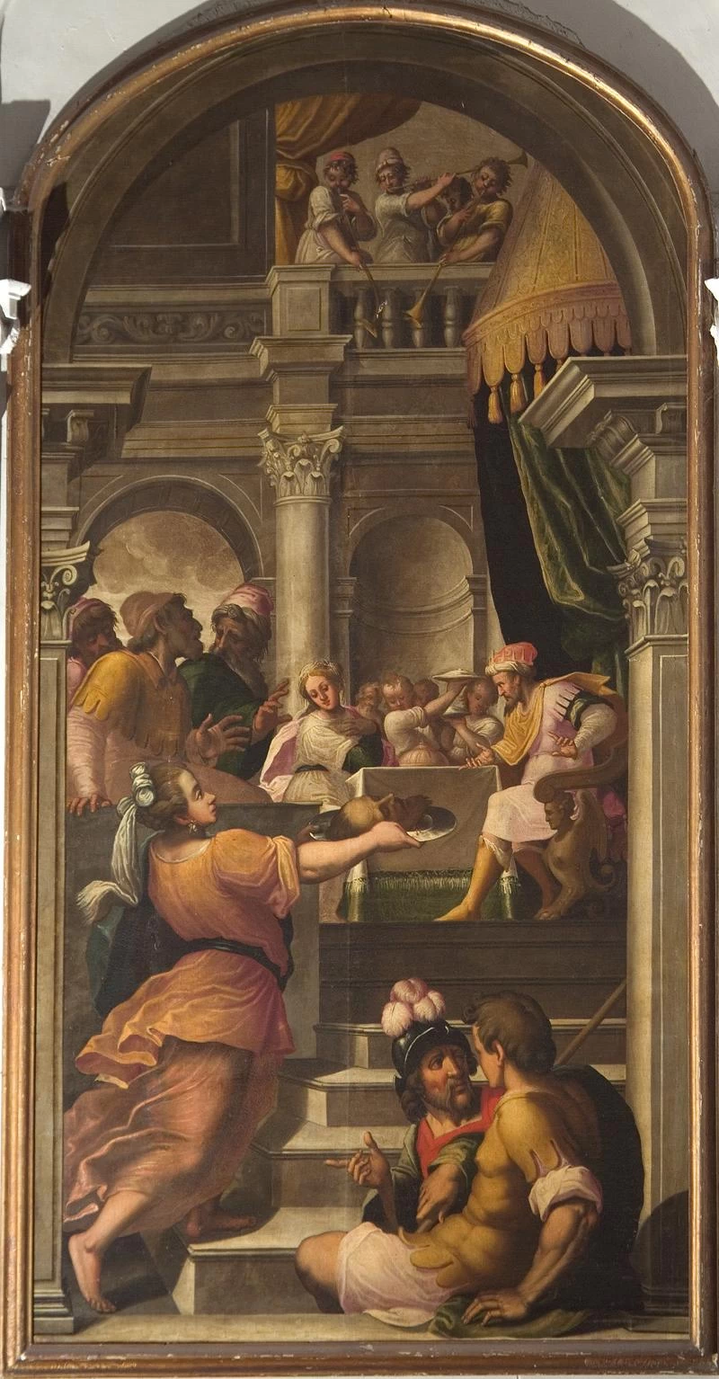 Battista sec. XVII, Salomè consegna la testa di San Giovanni a Erodiade - Duomo di Lonato